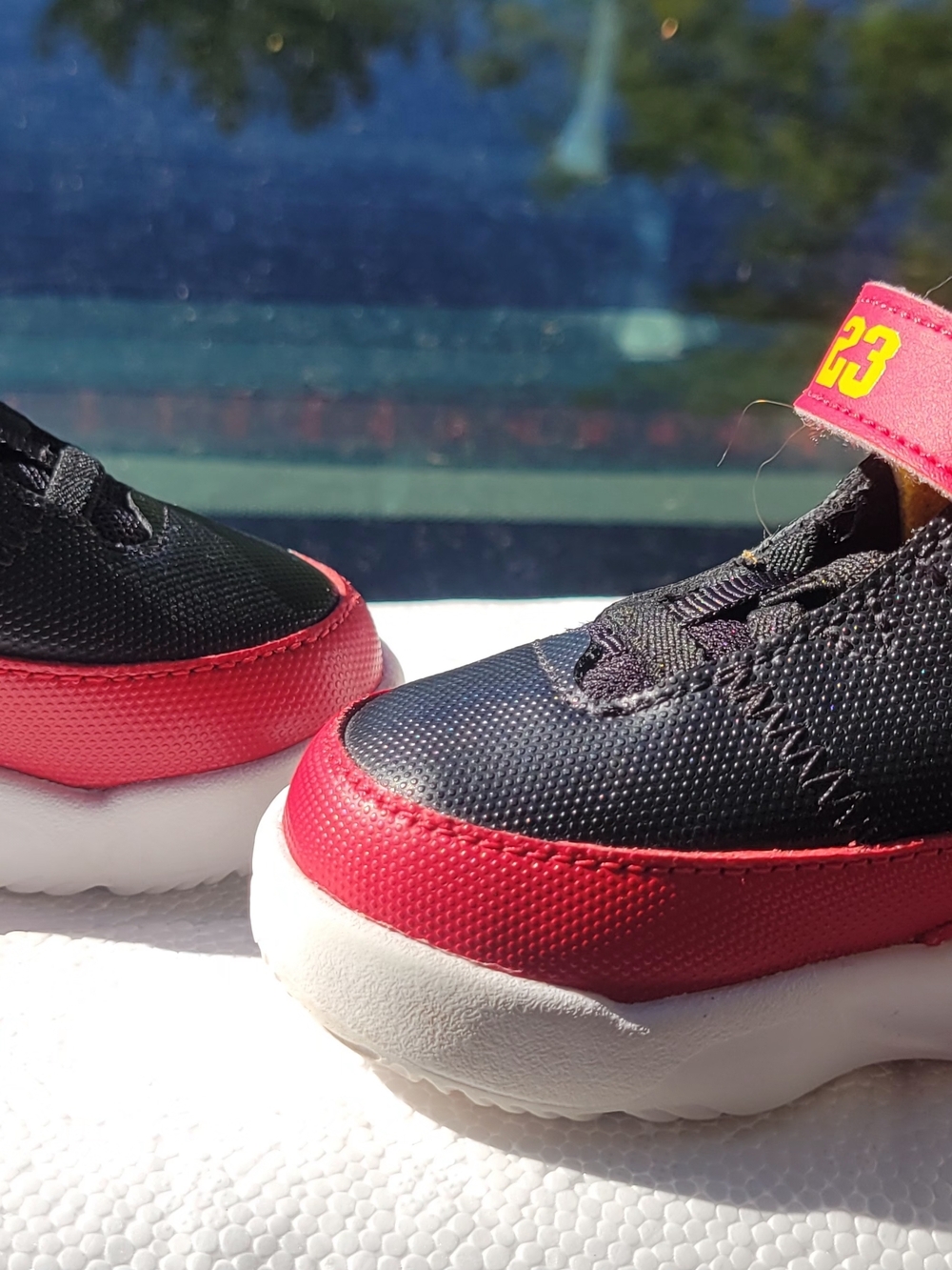 N8ke Jordan Kids Black, Red & Yellow Sneaker Shoes 4c - Picture 7 of 9